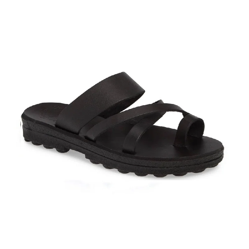 Men's sandals with a wide strap for supportThe Good Shepherd Comfort - Molded Leather Sandal | Black