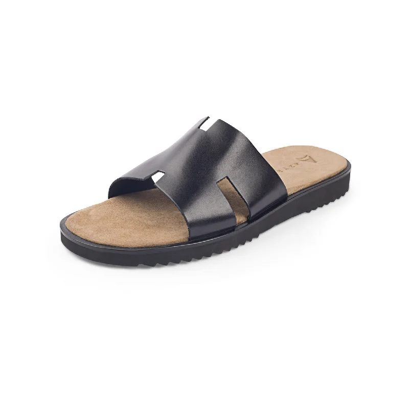 Men's sandals with a wide strap for supportHyderabad XL - Polish Vachetta - Black