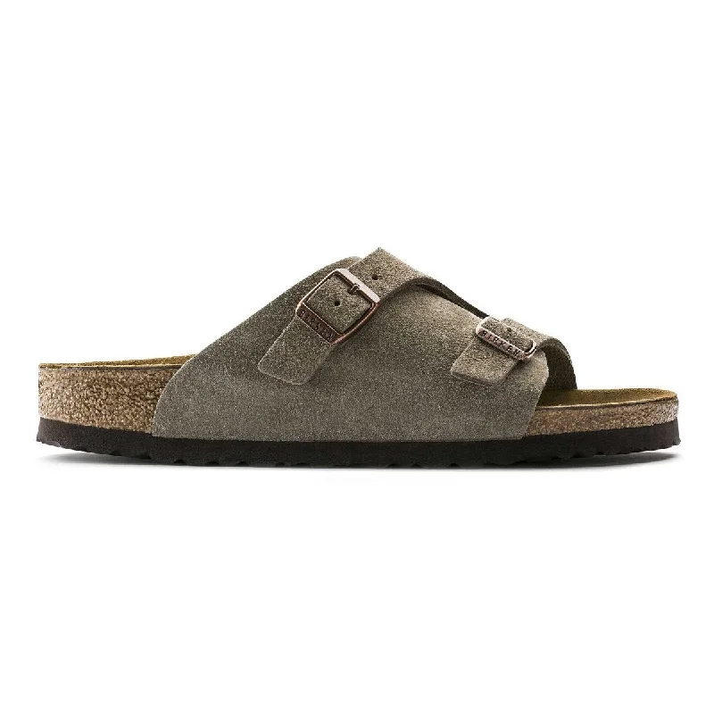 Men's sandals with a wide strap for supportBirkenstock Men's Zurich Taupe Suede