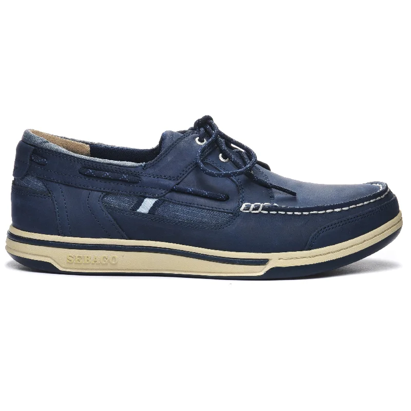 Men's leather boat shoes with a non - slip soleTriton Three Eyelets Fgl - Blue Nite