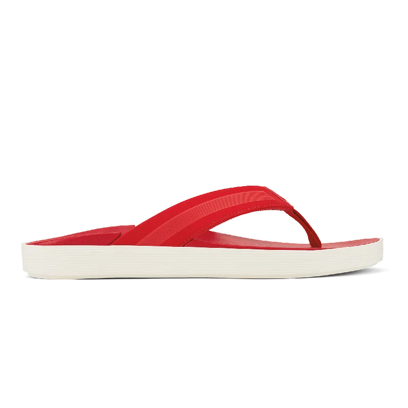 Men's sandals with a decorative buckle or charmLeeward - Red Lava