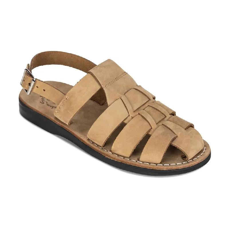 Men's sandals with a leather lining for comfortMichael - Closed Toe Leather Fisherman Sandal | Yellow Nubuck