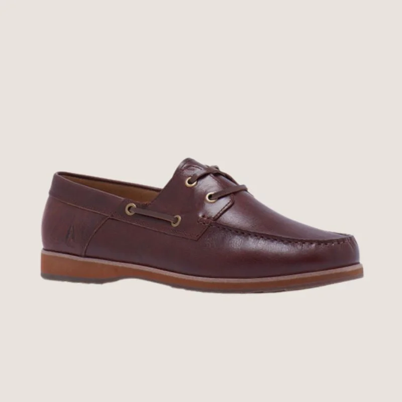 Men's boat shoes with a moc - toe designHush Puppies Lake Mens Deck Shoe