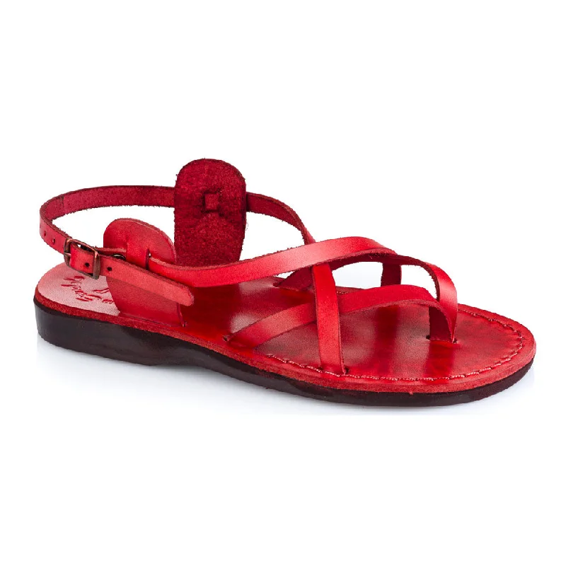 Men's sandals with a toe post designTamar Buckle - Leather Flip Flop Sandal | Red