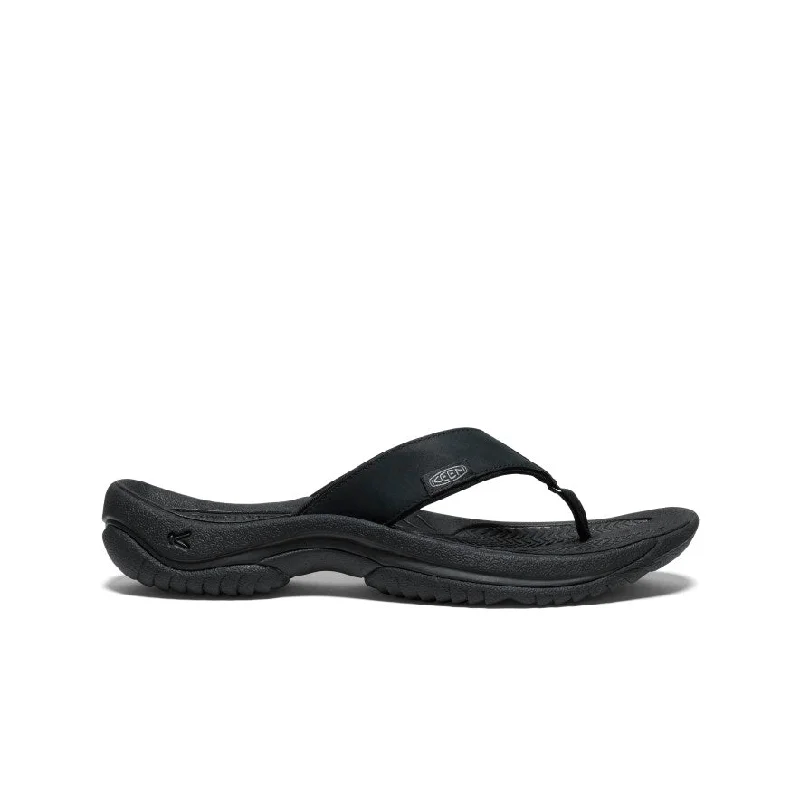 Men's sandals with a padded heelMen's Kona Leather Flip-Flop  |  Black/Steel Grey