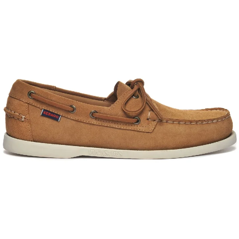 Men's boat shoes with a contrast stitchingPortland Roughout - Cognac