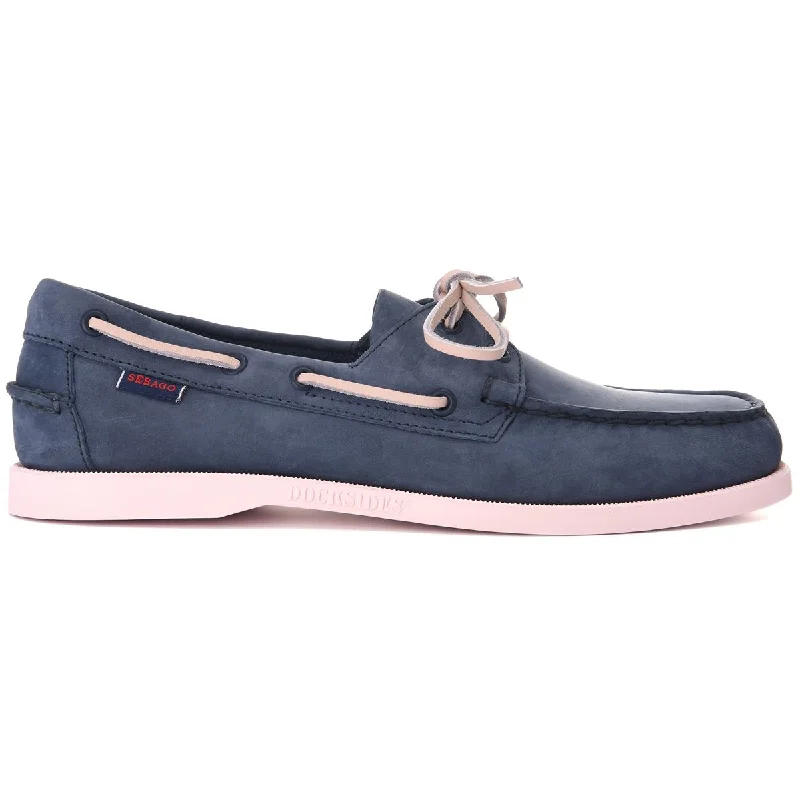 Men's boat shoes with a tassel detailDocksides Portland Nubuk - Navy Blue & Pink