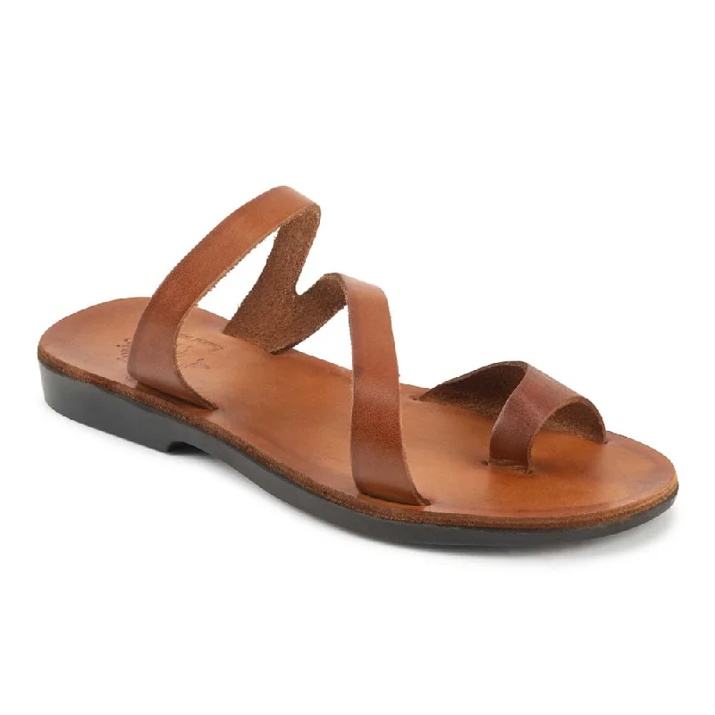 Men's sandals with a toe post designNoah - Leather Slide On Sandal | Honey