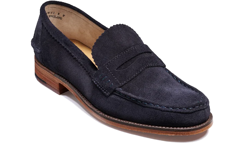 Slip - on men's loafers for easy wearCaruso - Navy Suede