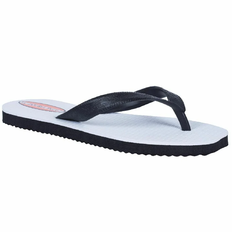 Men's sandals with a padded heel2 x Mens Original Double Plug Thongs Sandals Shoes Black White Flip Flops