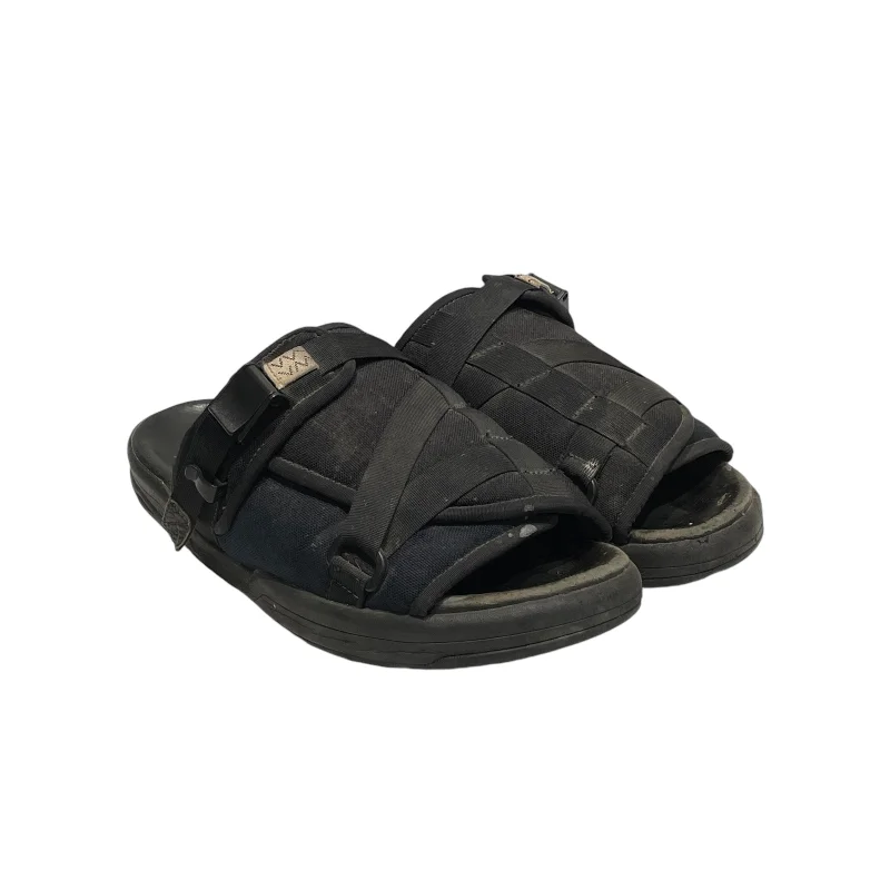 Men's sandals with a perforated leather upper for ventilationvisvim/Sandals/XL/Nylon/BLK/CRISTO 2 TONE