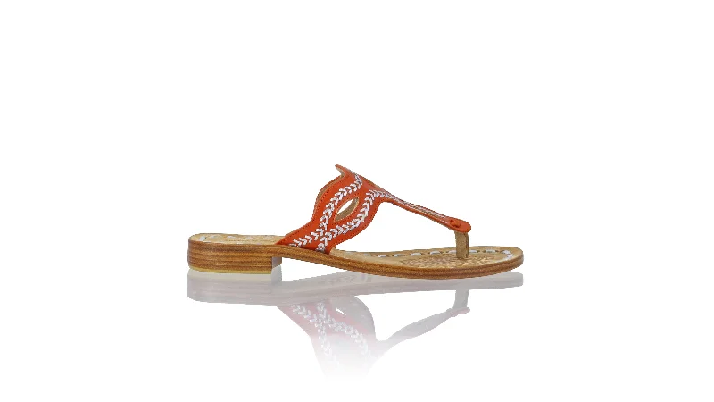 Men's sandals with a wide strap for supportAfrica 20mm Flat - Orange & Silver