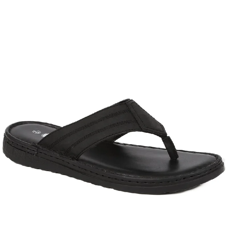 Men's sandals with a rubber sole for tractionLeather Toe-Post Sandals  - THEST39001 / 325 795