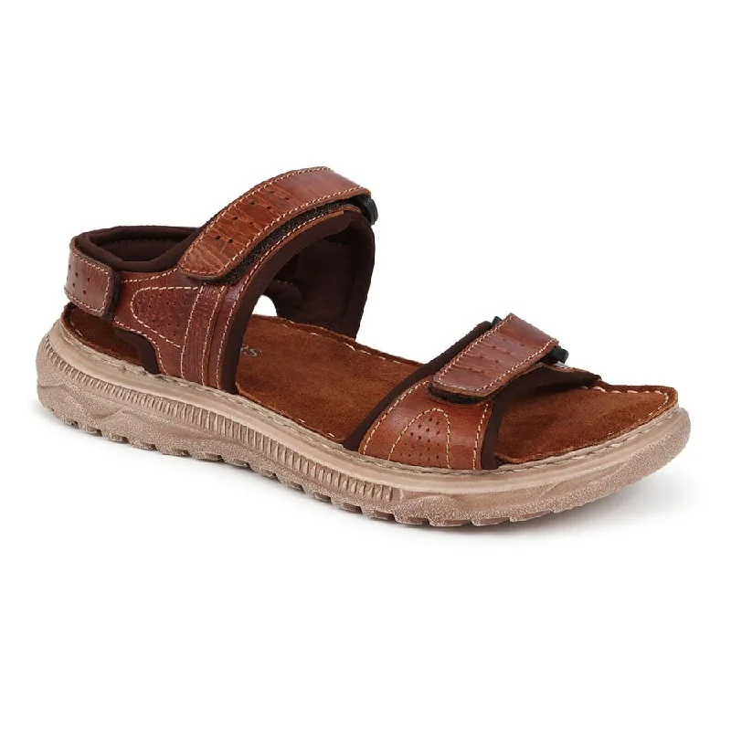 Men's sandals with a stretchy strap for a better fitLeather Touch-Fasten Sandals  - JFOOT39013 / 325 776