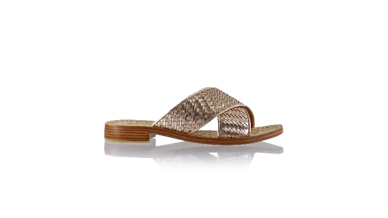 Men's sandals with a flexible sole for easy movementPetra No Strap 20mm Flat - Rose Gold