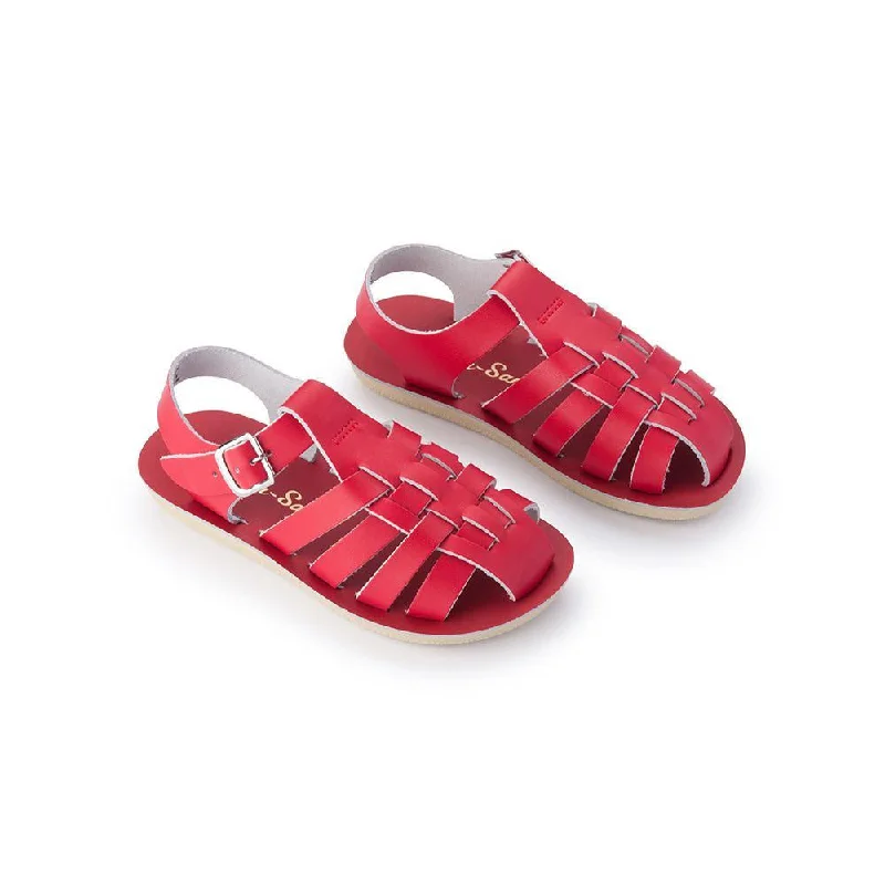 Men's leather sandals with an adjustable strapSalt Water Sun-San Sailor - Red