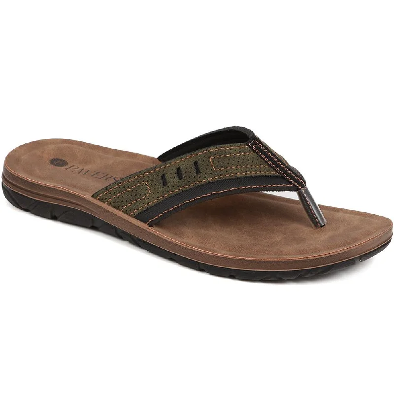 Men's sandals with a contrast stitching detailToe-Post Sandals  - INB39083 / 325 419