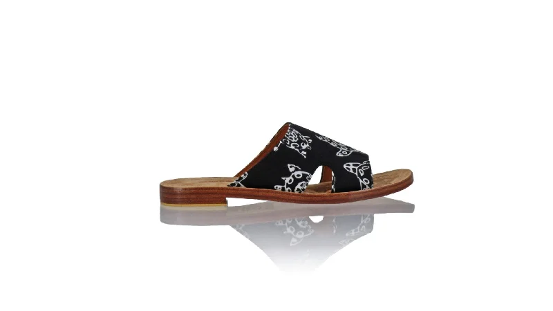 Men's sandals with a cushioned footbedVira 20mm Flat - Black Batik Turtle