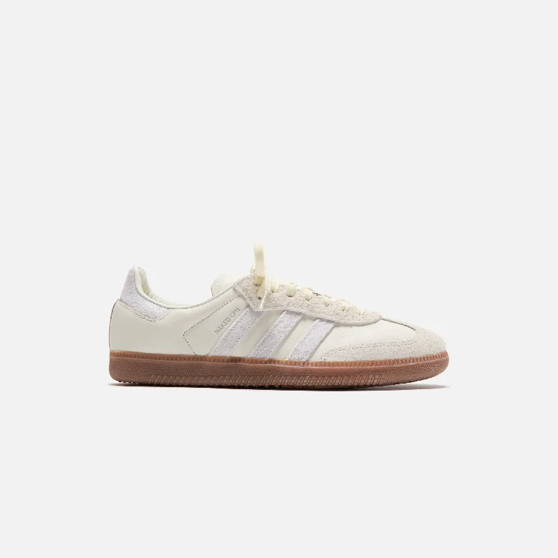 Men's high - top leather sneakers with a zip - up sideadidas x NAKED Copenhagen Samba OG - White / Off White / Crystal White