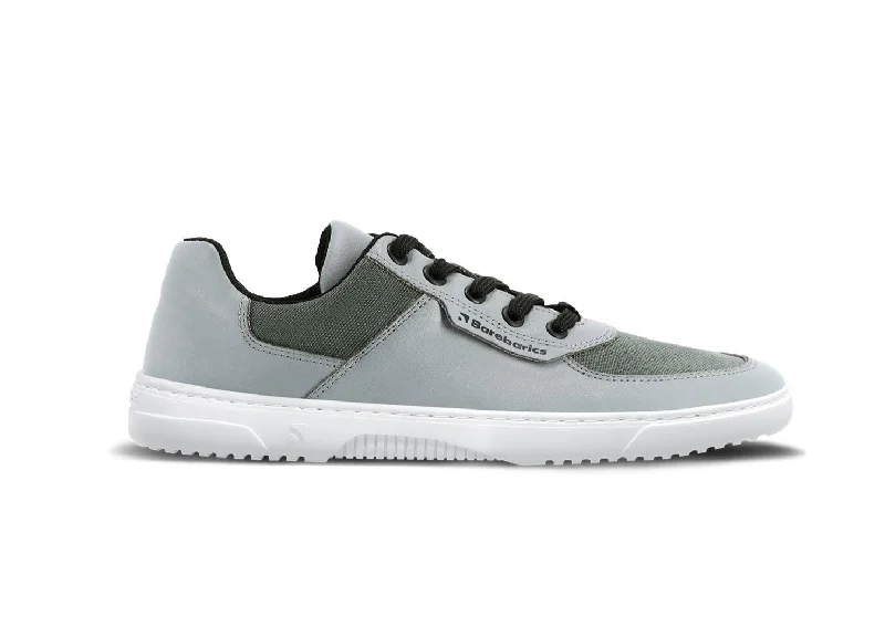 Men's retro - style sneakers inspired by the 80sBarefoot Sneakers Barebarics Bravo - Grey & White