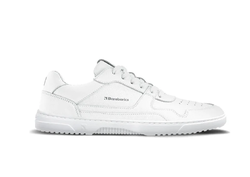 Men's minimalist sneakers with a simple designBarefoot Sneakers Barebarics Zing - All White - Leather