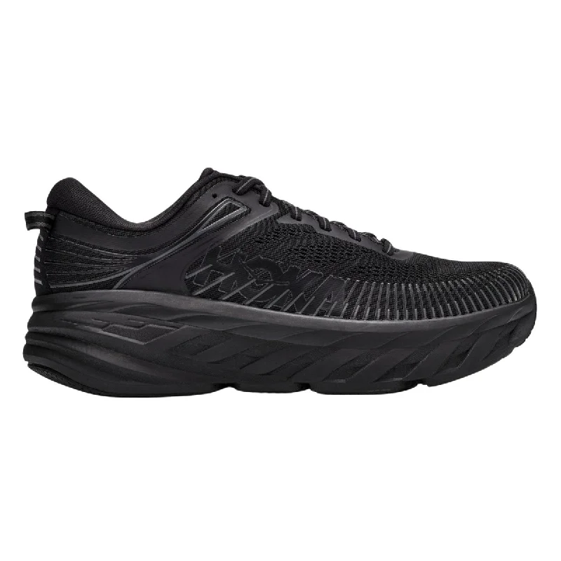 Men's vegan leather sneakers for an eco - friendly optionHoka One One Men's Bondi 7 Black/Black