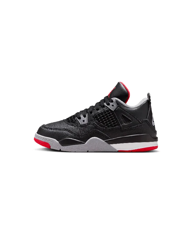 Men's waterproof sneakers for rainy daysAir Jordan 4 Retro "Bred Reimagined" (PS) - Black / Fire Red / Grey / White