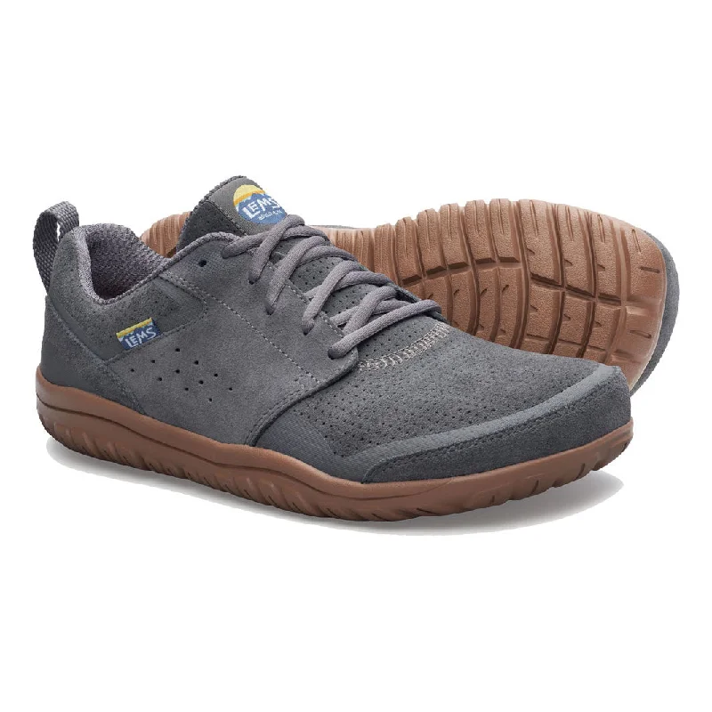 Men's waterproof hiking sneakers with a Gore - Tex liningLems - Primal Zen Suede - Graphite (Unisex)