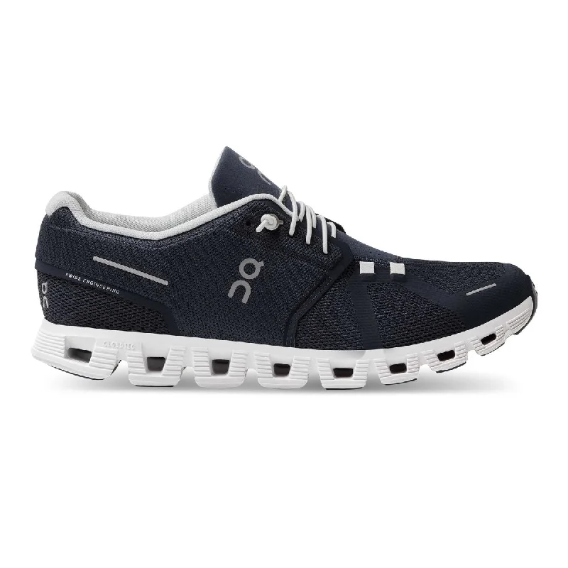 Men's high - end luxury sneakers with hand - stitched detailsOn Running Men's Cloud 5 Midnight/White