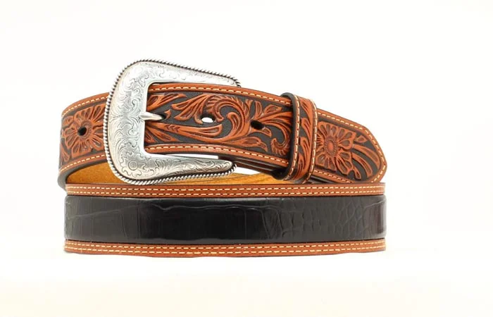 Men's western boots with a decorative inlay on the toe and heelNocona Gator Body Print Men's Belt