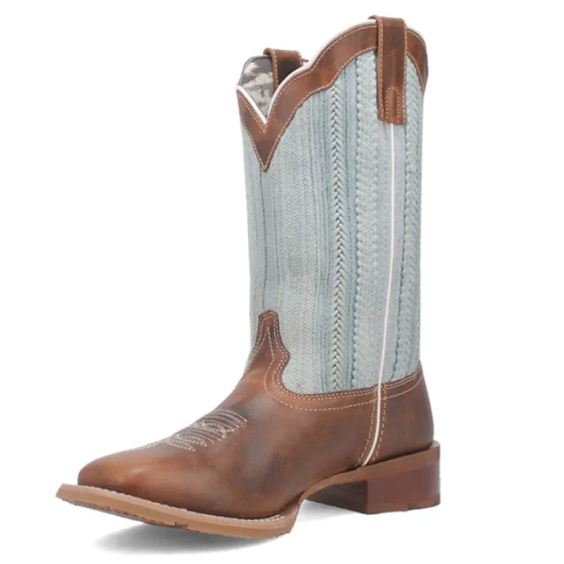 Men's western boots with a leather sole and a heel guardLaredo Women's Blue Moon Square Toe