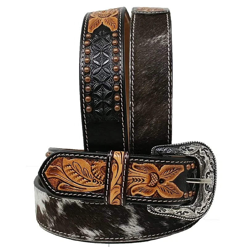 Men's western boots with a leather sole and a heel guardChallenger Men's Hide On Studded Belt