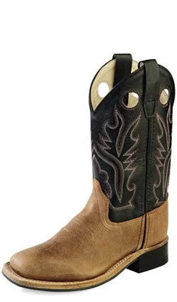 Men's western boots with a high - quality leather upper and a suede liningOld West Light Brown Children's Boot