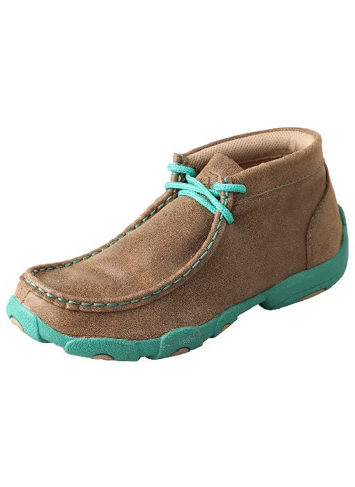 Men's western boots with a rubber sole for traction on various surfacesTwisted X Turquoise Children's Driving Moc