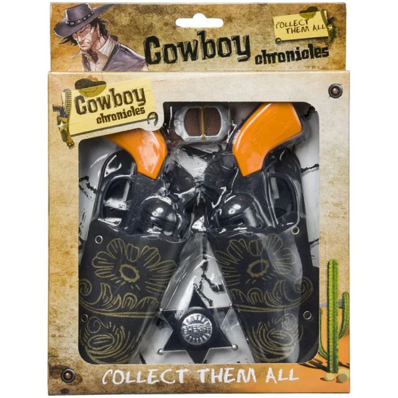 Men's western boots in a rich brown or black leatherCowboy Chronicles Double Pistols with Holster and Badge