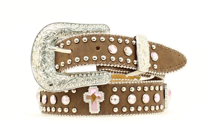 Men's western boots with a decorative concho belt and buckleCrystal Cross Children's Belt