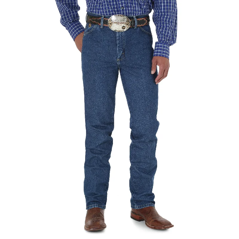 Men's western boots with a tooled leather design on the shaftWrangler George Strait Slim Fit Cowboy Cut Men's Jean