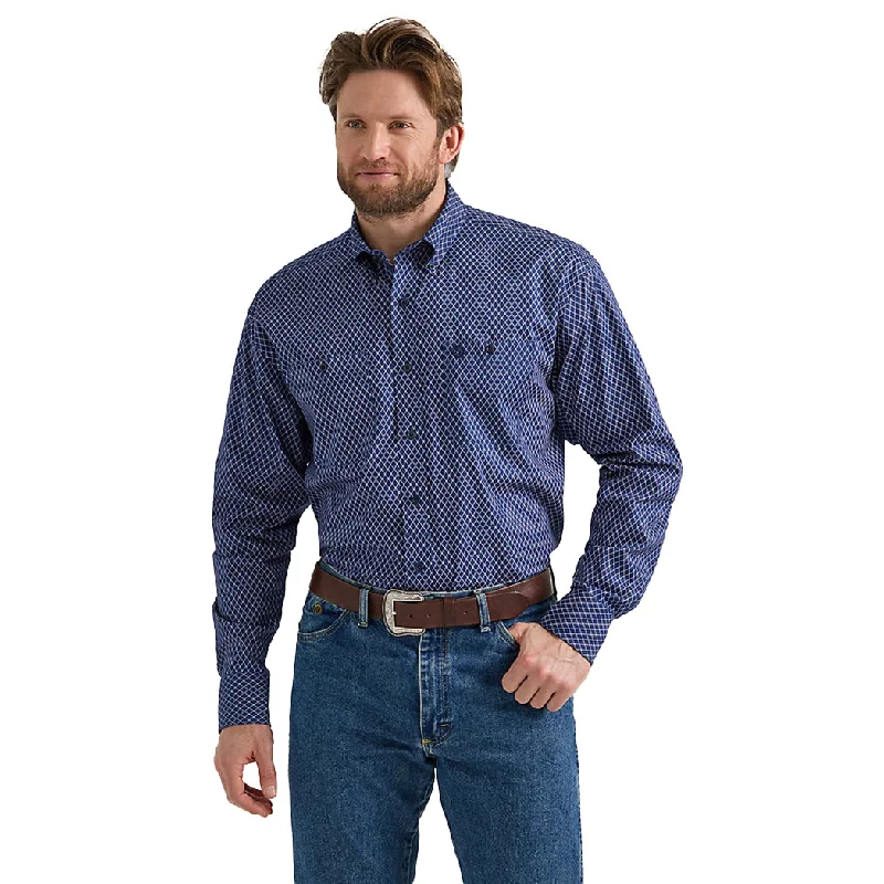 Men's western boots with a decorative concho belt and buckleWrangler Men's George Strait Long Sleeve Button Down Shirt