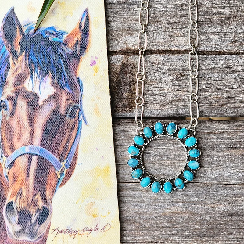 Men's western boots with a concho - studded strap and a pointed toe" Showlo "  Kingman Turquoise Eternity Circle