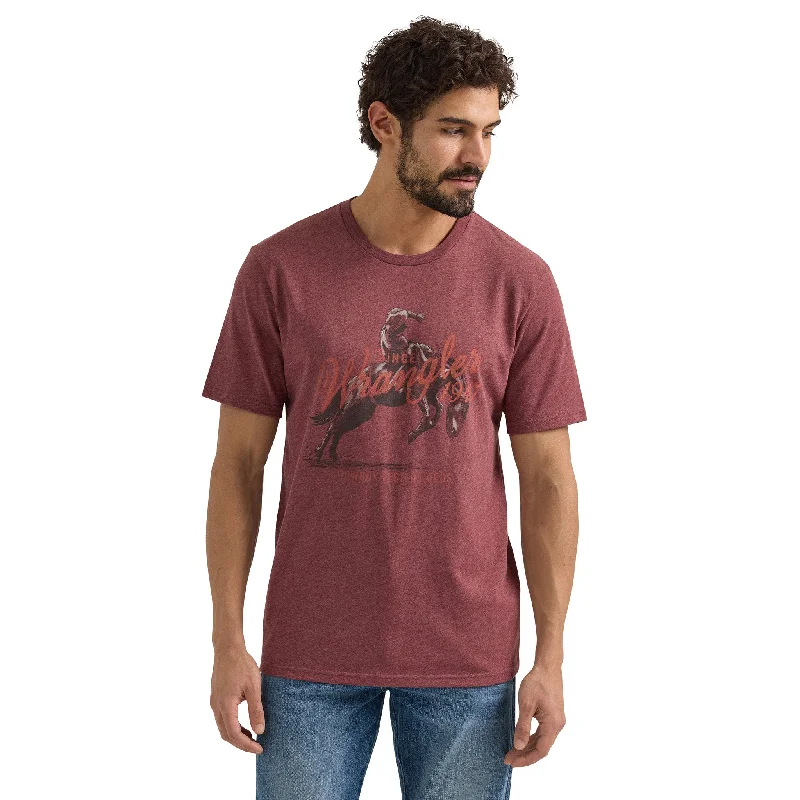 Men's western boots in a rich brown or black leatherWrangler Men's Buckinng Horse Graphic Tee