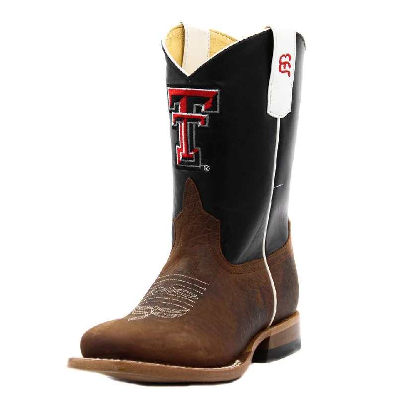 Men's western boots with a rubber sole for traction on various surfacesAnderson Bean Texas Tech Exclusive Bone Children's Boot