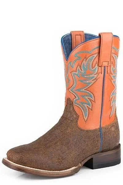 Men's western boots with a concho - studded strap and a pointed toeRoper Caiman Print Children's Boot