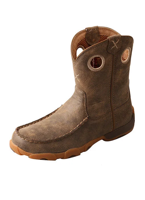 Men's western boots with a rubber sole for traction on various surfacesTwisted X Pull On Driving Moc Children's Boot