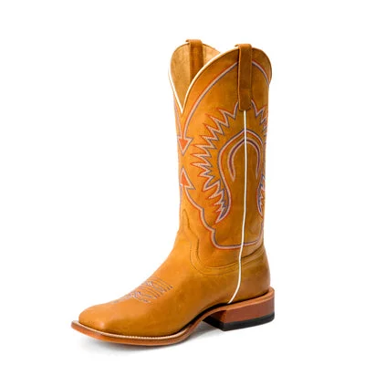 Men's genuine leather western boots with a snake - skin inlayHorsepower Hans Cognac Men's Boot