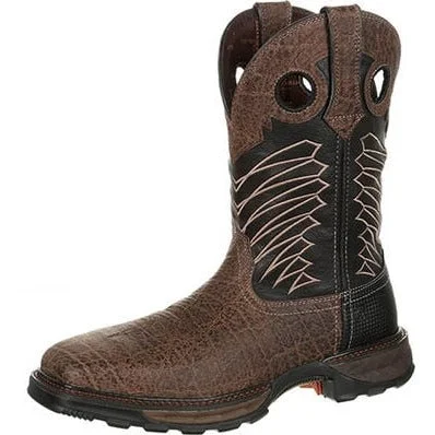 Vintage - style men's western boots with a square toe and spur ledgeDurango Maverick Steel Toe Waterproof Men's Western Work Boot