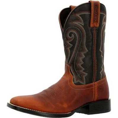 Men's genuine leather western boots with a snake - skin inlayDurango Westward Inca Brown Men's Boot