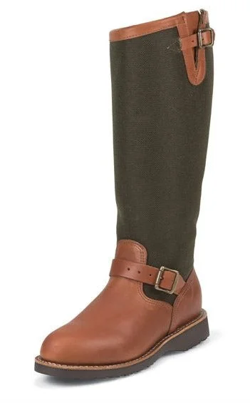 Men's western boots with a suede shaft and a leather soleChippewa Men's Snake Boot