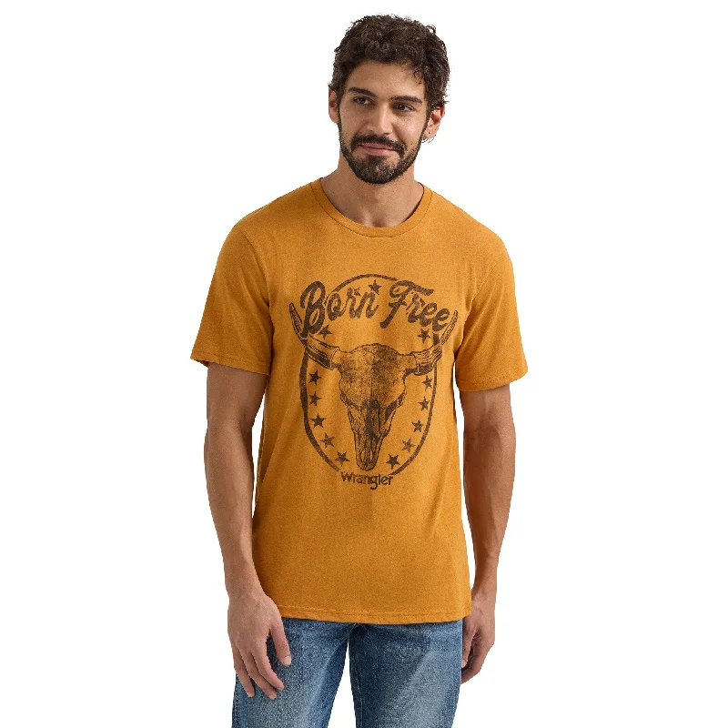 Men's western boots with a tooled leather design on the shaftWrangler Men's Born Free Graphic Tee