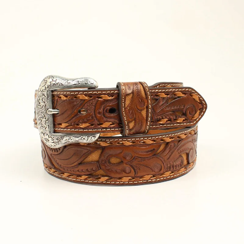 Men's western boots with a leather - wrapped heel and a smooth finishNocona Floral Men's Belt