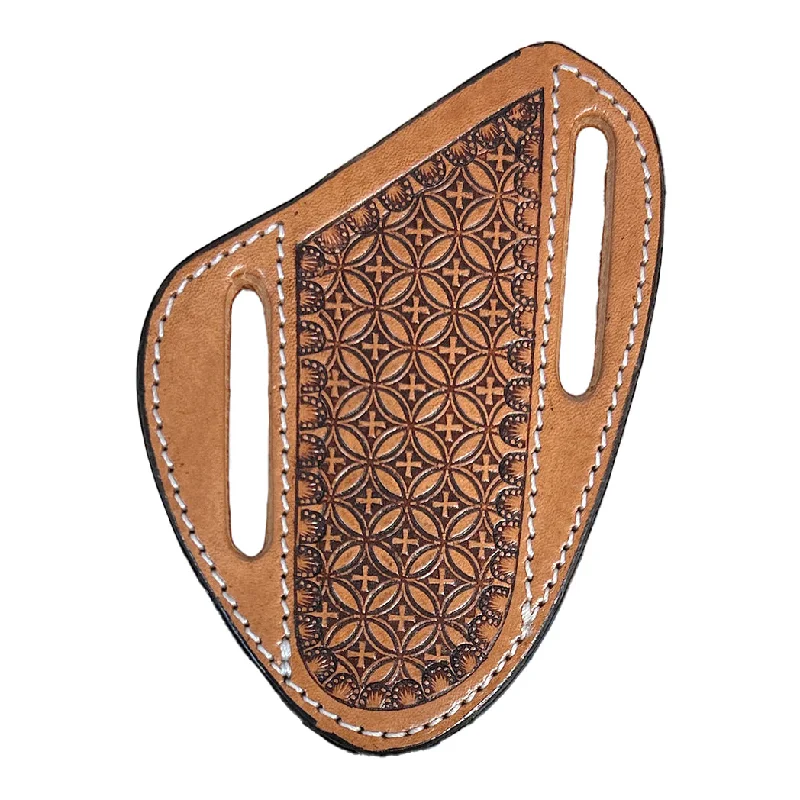 Alligator - embossed men's western boots for a bold statementCircle SH Light Tan Snowflake Tooled Leather Knife Sheath